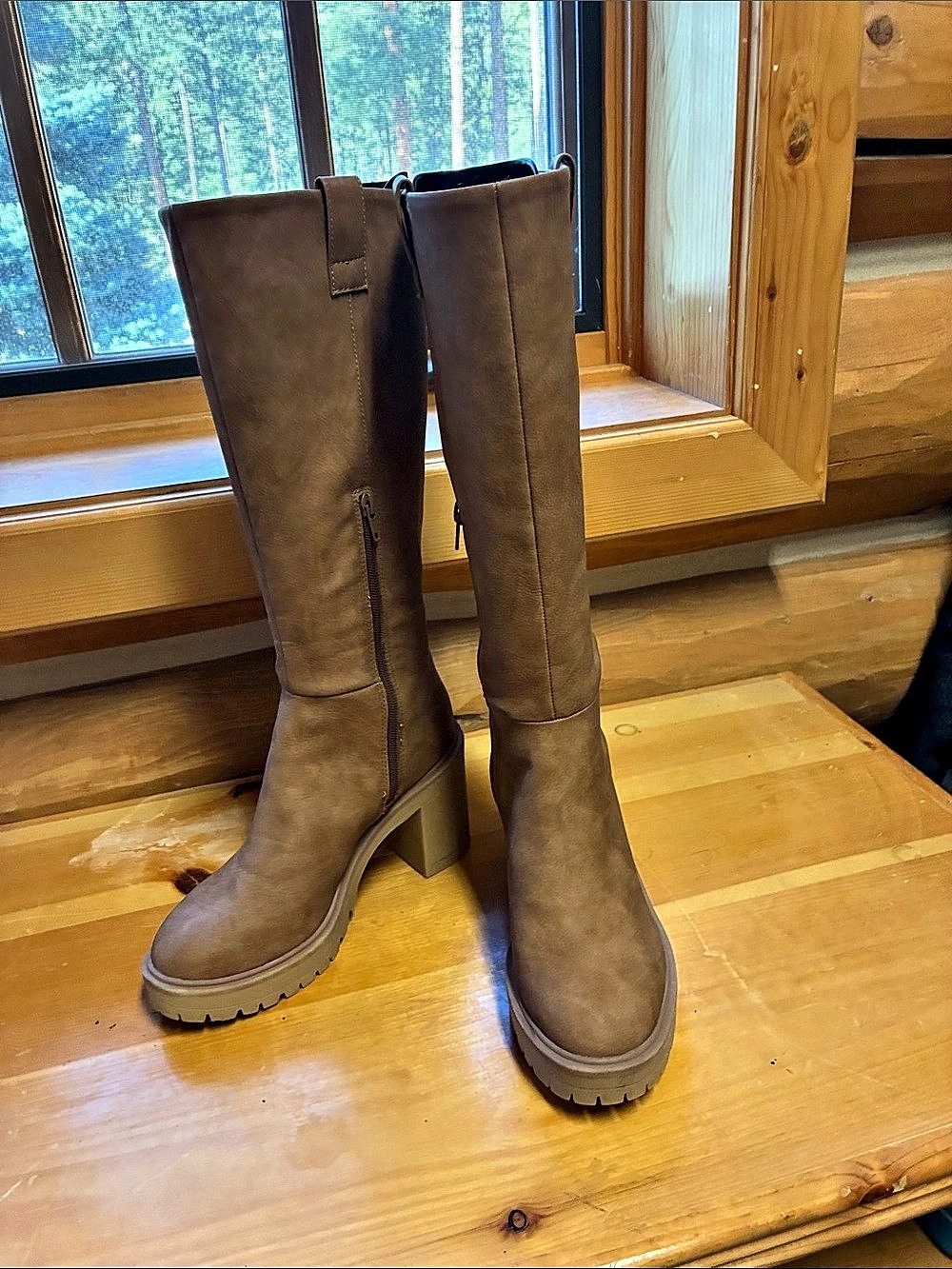 Women's Brown Heeled Tall Boots Like New